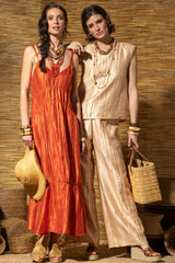 ROBE EN TISSU SIMILE UNI