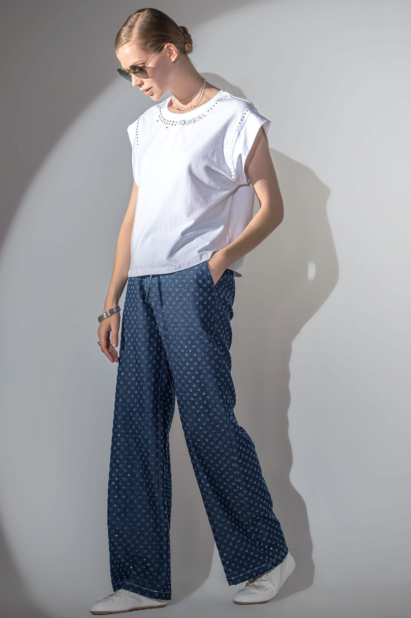 CALÇA JEANS DE ELASTICO