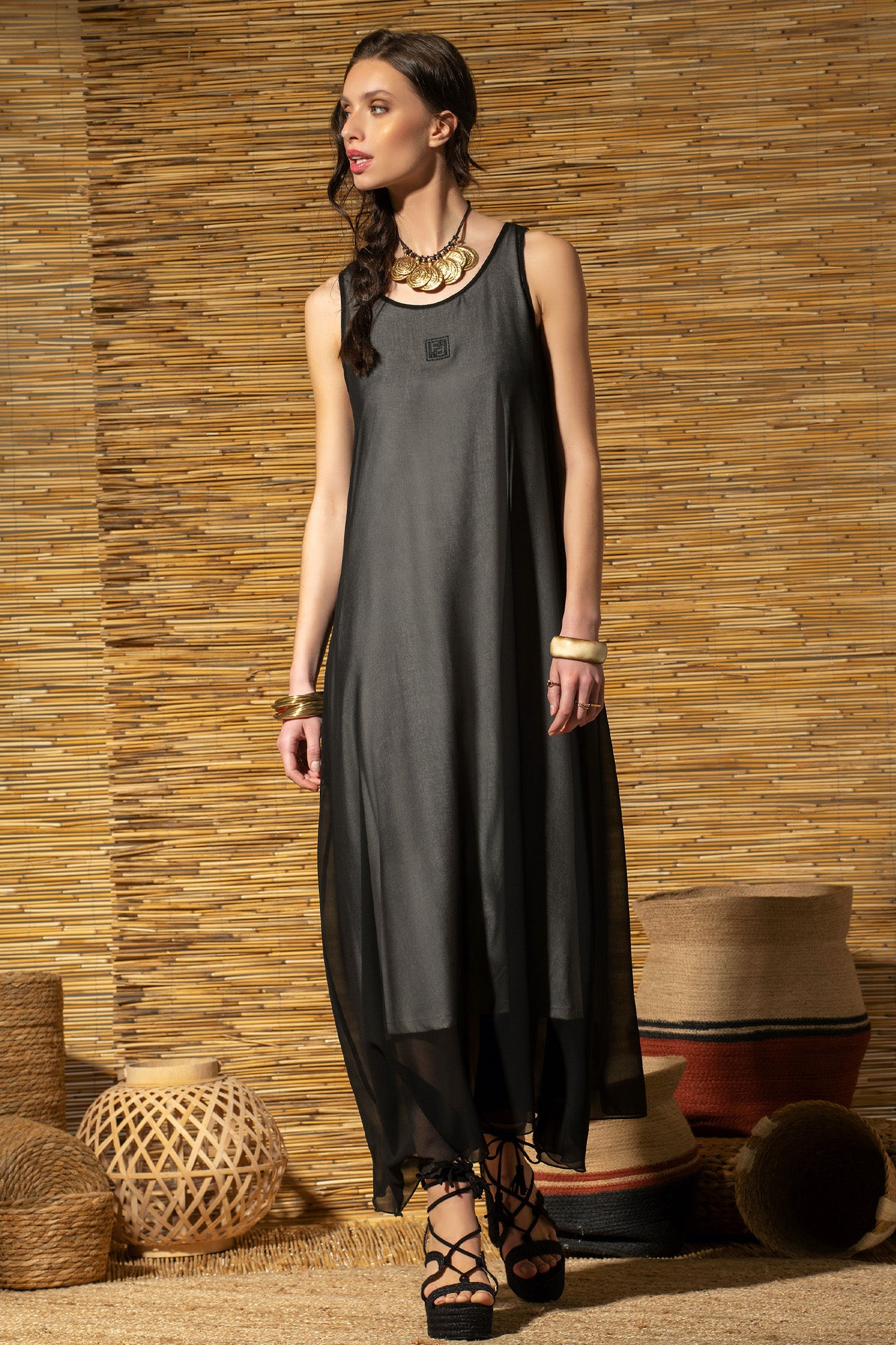 VESTIDO MALHA COM TRANSPARENCIA