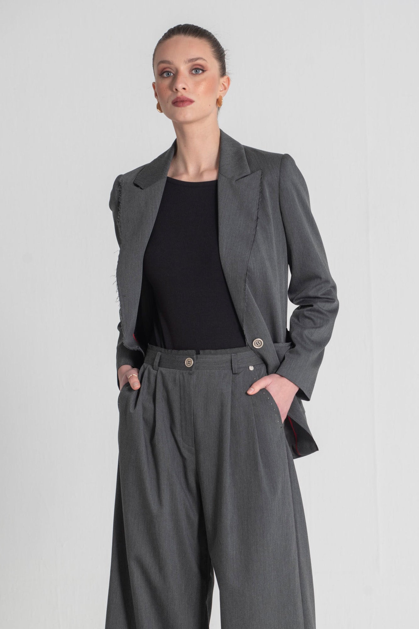 BLAZER EN TISSU AVEC TRANSFERT