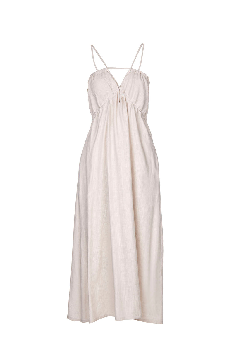 LINEN MIDI DRESS