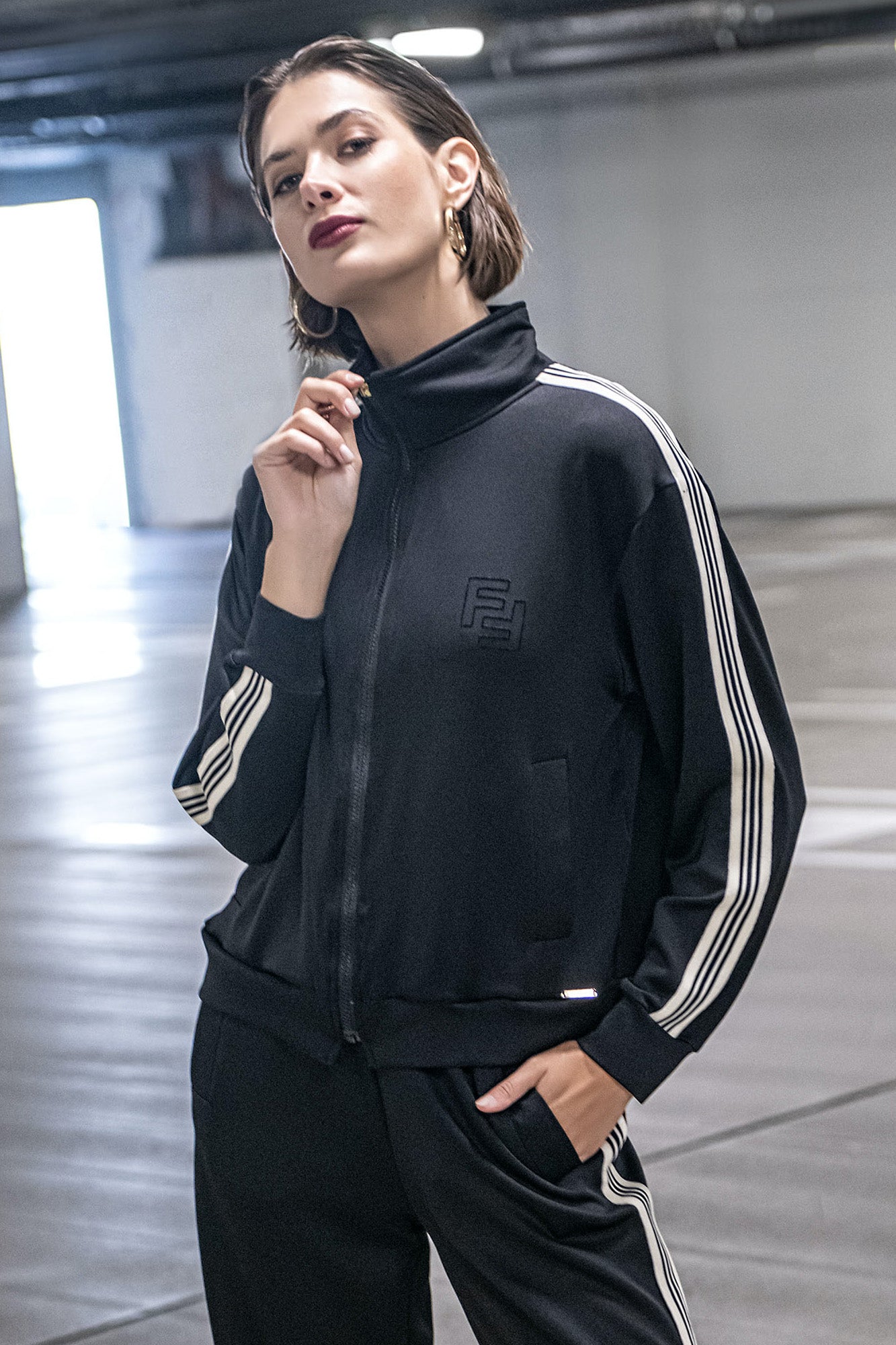 VESTE BOMBER EN MAILLE