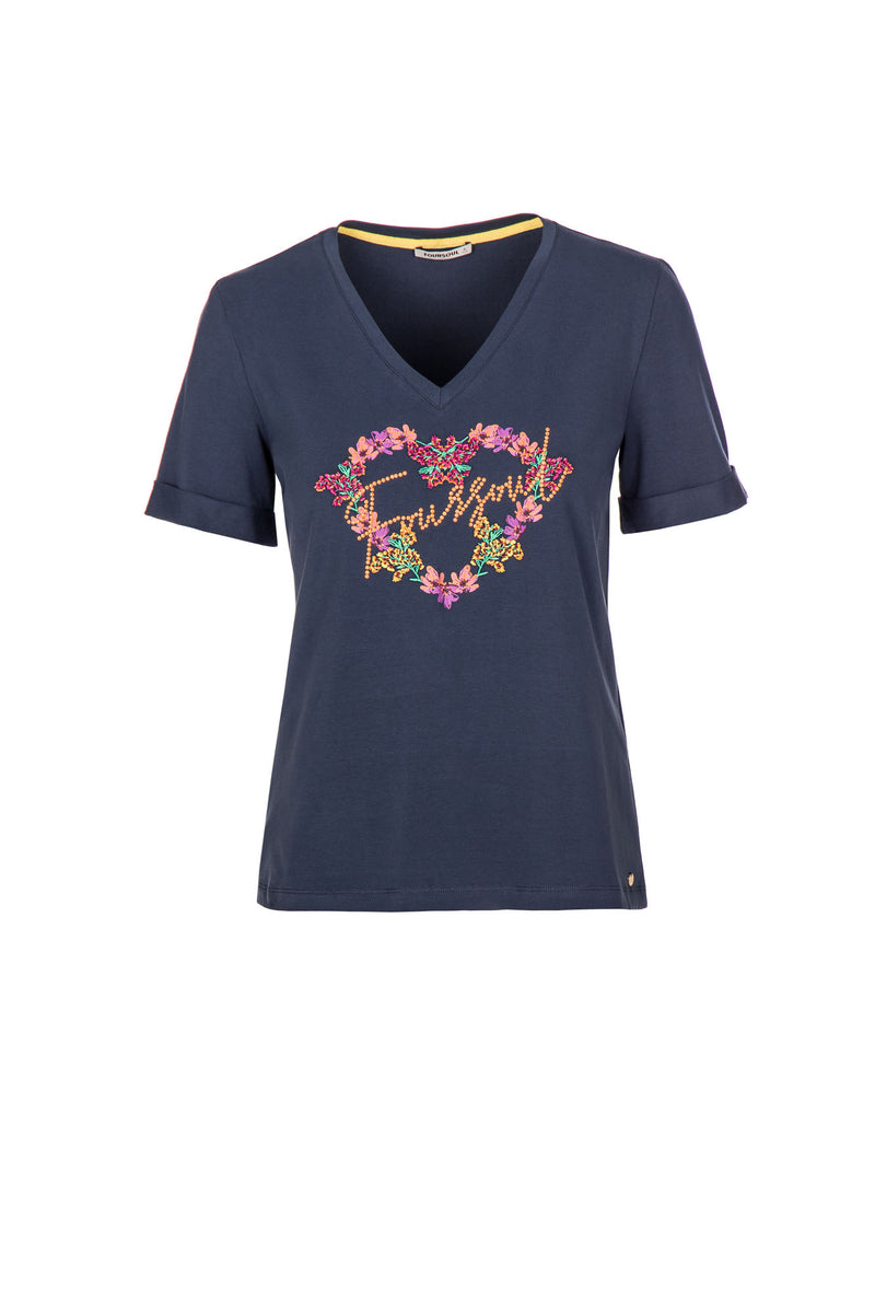 HEART V NECK T-SHIRT