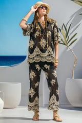 PANTALON À PANTALONS ÉCLABOUSSURES AU CROCHET