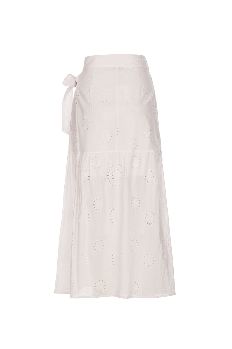 BRODERIE ANGLAISE WRAPPED SKIRT