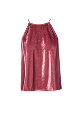 VELVET HALTER TOP