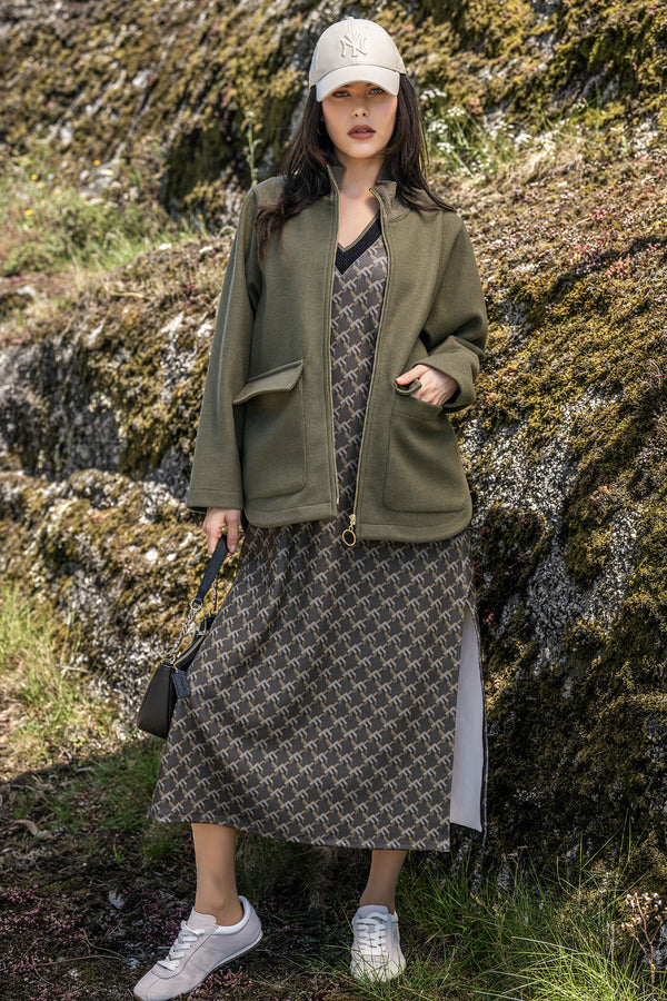 VESTIDO MIDI JACQUARD