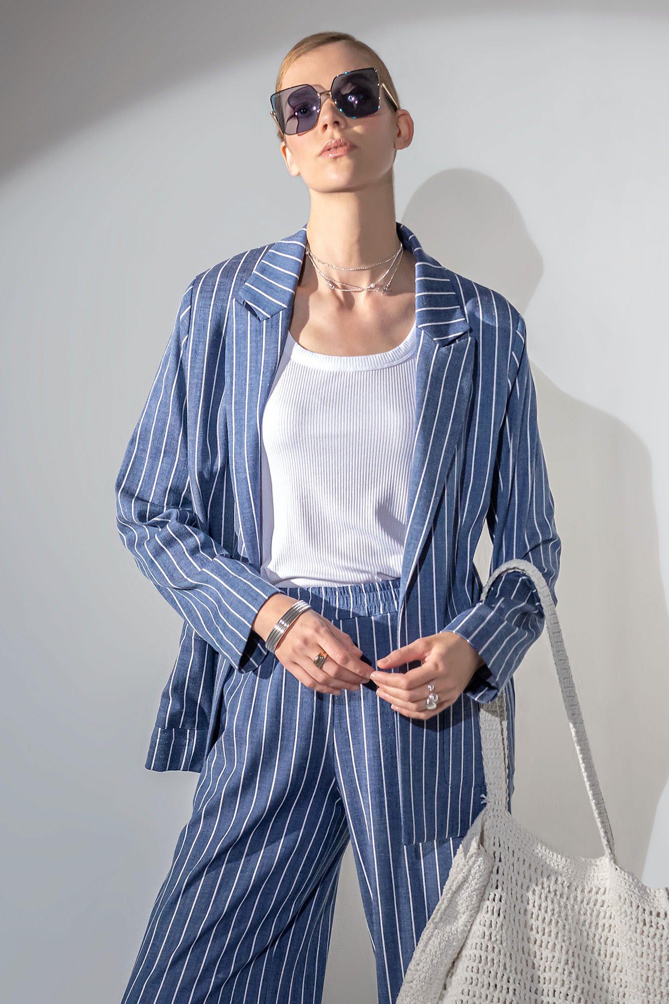 BLAZER EN TISSU RAYÉ