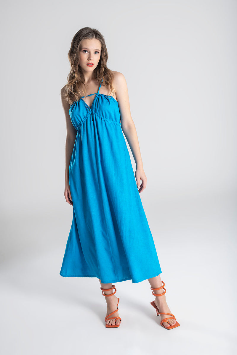 LINEN MIDI DRESS