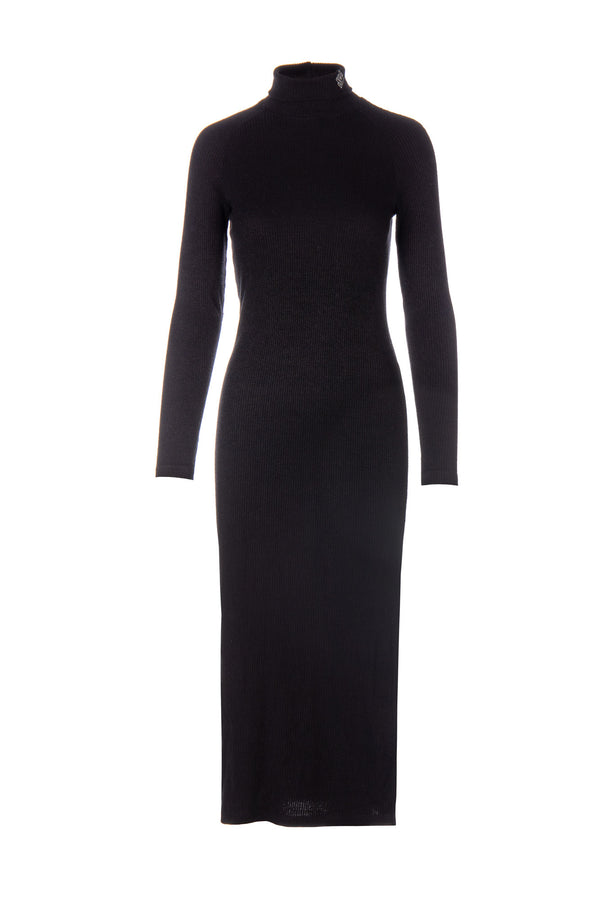 HIGH NECK KNITTED MIDI DRESS
