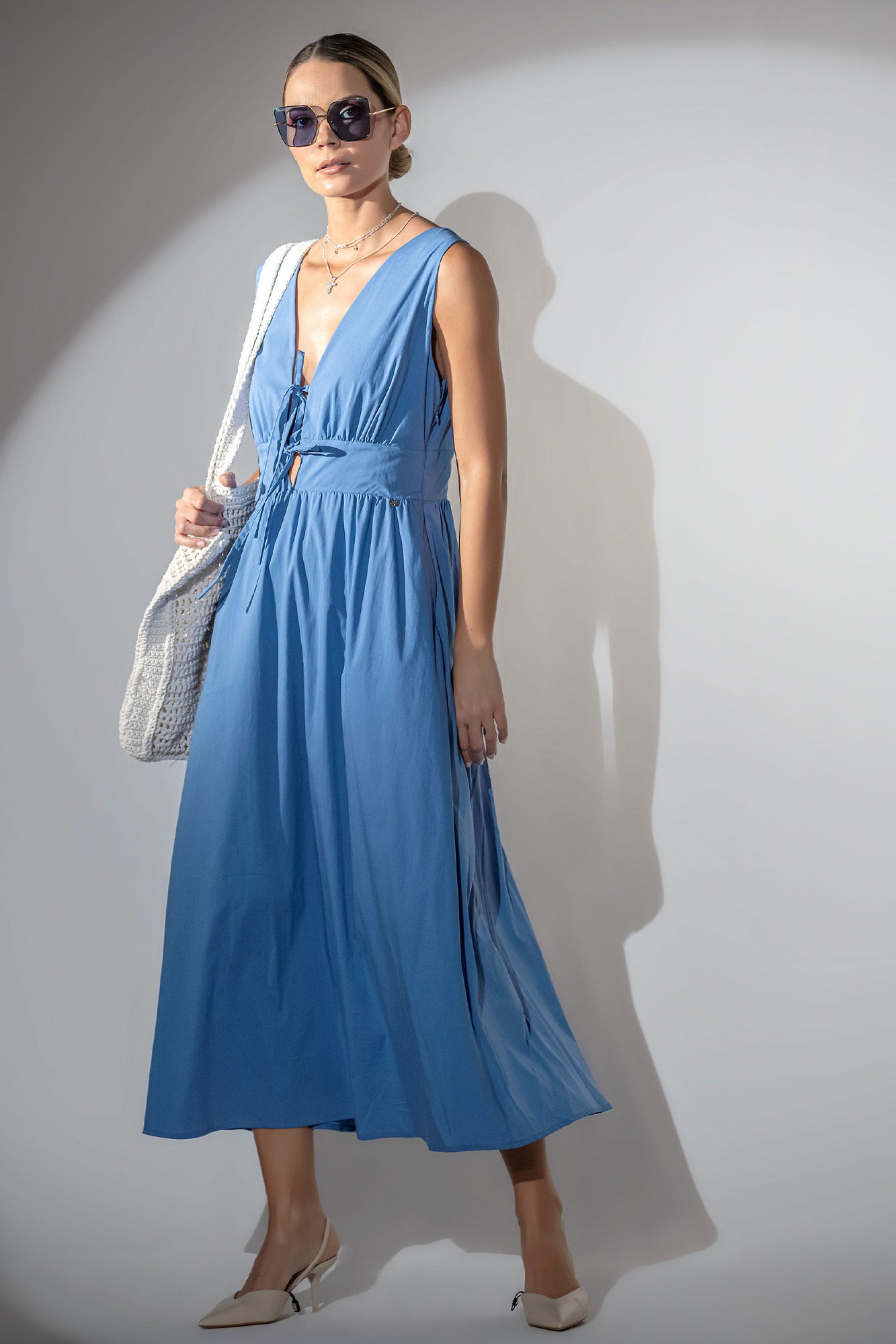 ROBE EN TISSU POPLINE