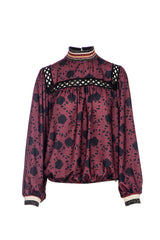 PRINTED HIGH NECK BLOUSE