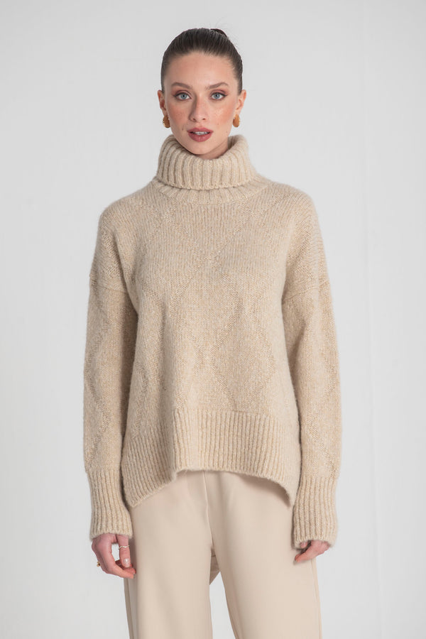 MALHA GOLA ALTA COM LUREX